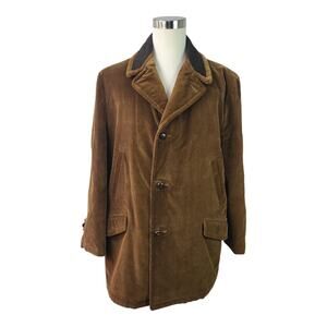 Oakbrook Sportswear Sears Brown Corduroy Sherpa Lined Coat Jacket Blazer 48 R